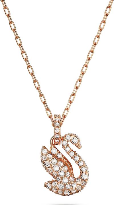 Actual product image Swarovski Iconic Swan Necklace Swan Small White Rose Gold (Swarovski Metal, 38 cm)