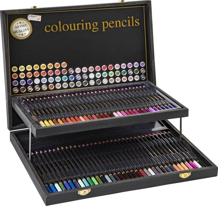 Actual product image Craft Colouring pencils, 68 pcs in wooden box - (K-CR0472/GEA) (Multicoloured, 68 x)