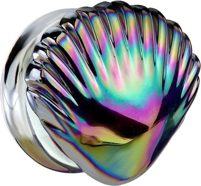 Produktbild Star Piercing Flared Plug irisierend schwarz Muschel aus Glas (ohne Messing, Glas)
