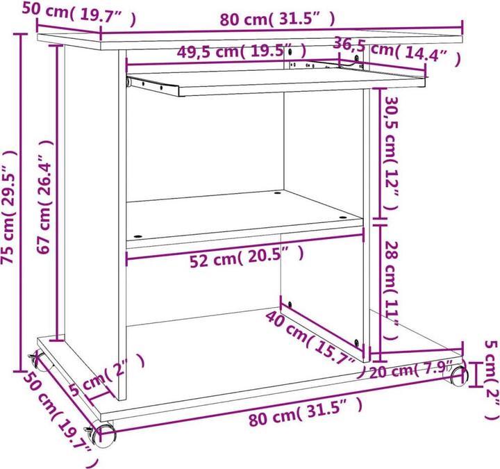 Actual product image VidaXL Valerye (80 x 50 x 75 cm)
