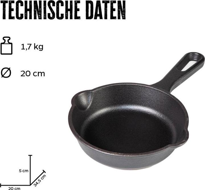 Produktbild Grillfürst Gusseisenpfanne mit Stielgriff Ø 20 cm