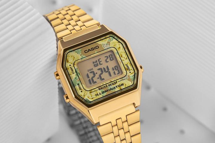 Actual product image Casio Vintage Lady Gold Flowers