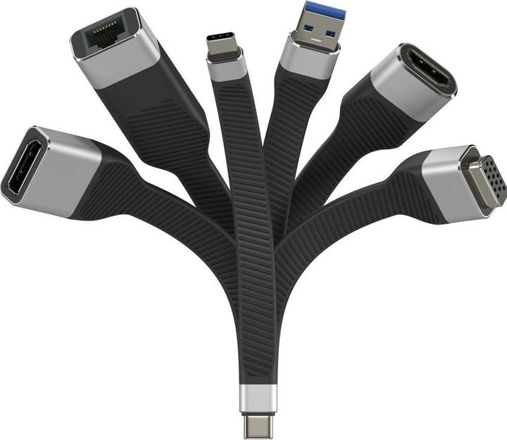Actual product image Techly Type C to Displayport/F flex adapter (USB-C, 13.10 cm)