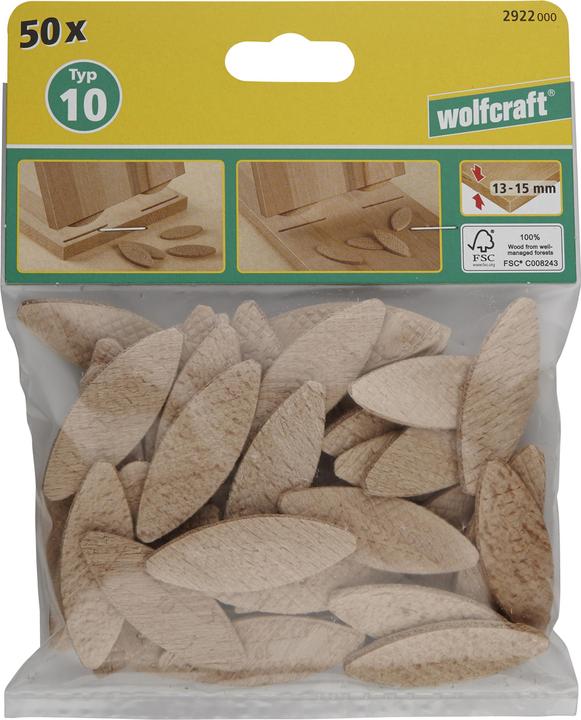 Produktbild wolfcraft 50 Verbindungsplättchen, 23 mm (50 Stk.)