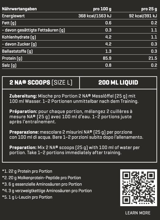 Nährwerte und Zutaten Nutriathletic Grow (Tahitian Vanila, 1 Stk., 650 g)