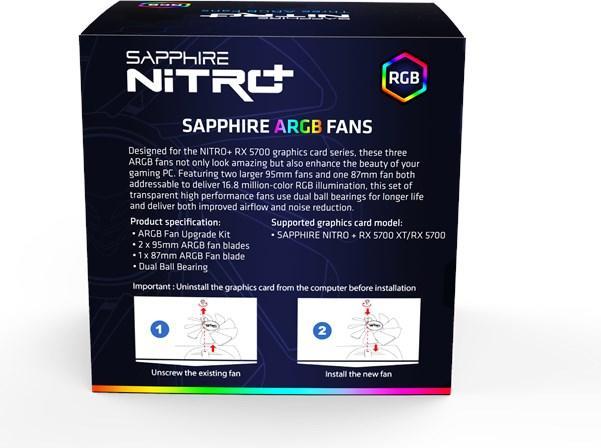 Actual product image Sapphire ARGB fan for Nitro+ (95 mm, 1 x)