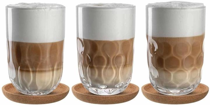 Actual product image Leonardo Cappuccino Becher Gocce mit Untersetzer 380 ml (380 ml, 6 x)