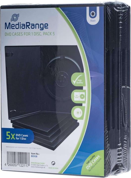Maxxtro Manicotti DVD vuoti, confezione da 5, nero