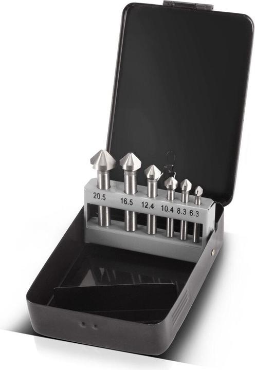 Stahlwerk HSS Kegelsenker 6er Set 90° 6,3-20,5 mm DIN 335 Form C Senker (6,3, 10,4 mm, 12,4 mm, 20,5 mm, 16,5 mm, 8,3)