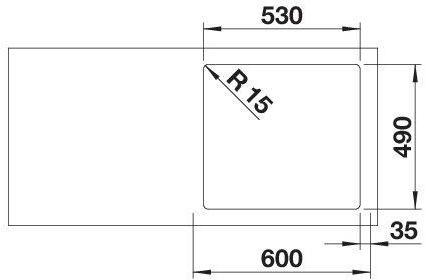 Produktbild Blanco Supra 500-IF/A R12 (Aufsatzspülbecken, 54 cm, 50 cm)