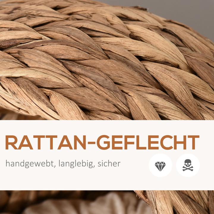 Actual product image PawHut Cat house made of rattan weave (Cat)