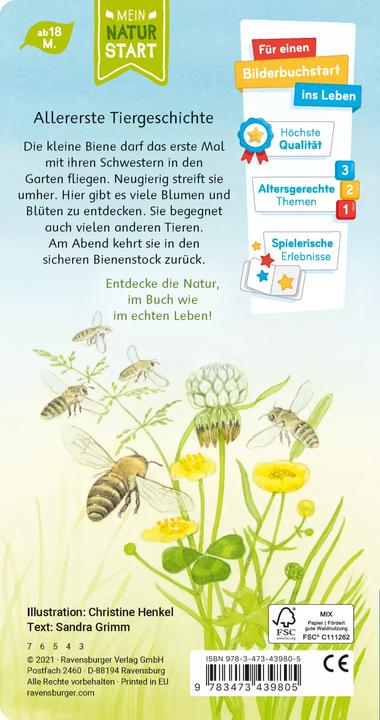 Produktbild Ravensburger Ich bin die kleine Biene (Deutsch, Sandra Grimm, Christine Henkel, 2021)