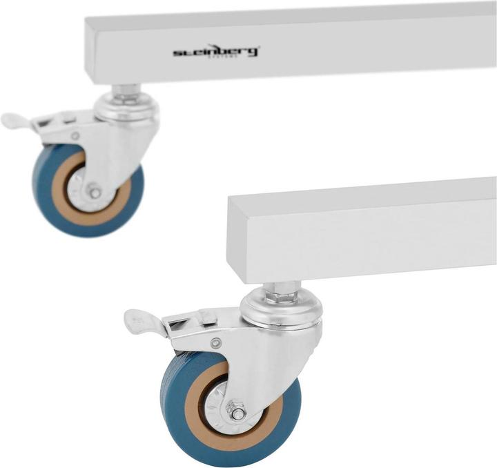 Actual product image Steinberg Instrument Trolley - 4 wheels - 60 x 40 cm - height adjustable - stainless steel / rubber