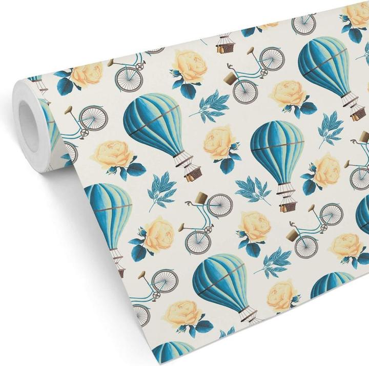 Produktbild Trenddeko Vintage Heissluftballon - blau (1008 x 48 cm)