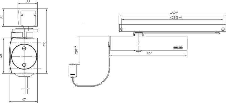 Produktbild Geze Freilauf-Türschliesser TS 5000 EFS (Zimmertür, Eingangstür, Holztür, Balkontür, Indoor)
