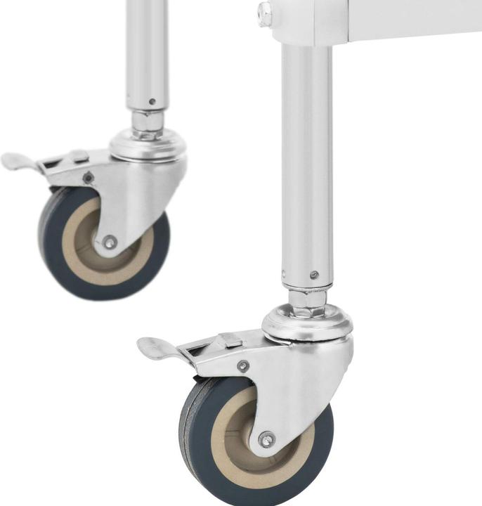 Produktbild Steinberg Laborwagen Edelstahl Aufbewahrungswagen Labor Rollwagen 3 Ablagen 1 Fach 15 kg