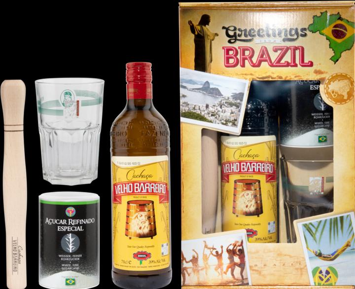 Produktbild Velho Barreiro Caipirinha Set Chachaca 0,7 Liter 39% Vol.