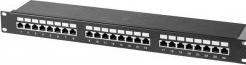 Actual product image Tecline Patch panel, Cat 5e, 24 port, STP, 1 U, 48.30cm (19"), black Cat 5e patch panel with 24 ports