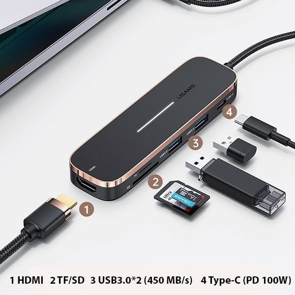 Produktbild Usams SJ575HUB01 (USB-C, 6 Ports)