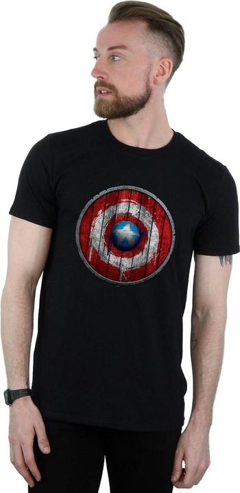 Actual product image Mens Captain America Wooden Shield T-Shirt (3XL)