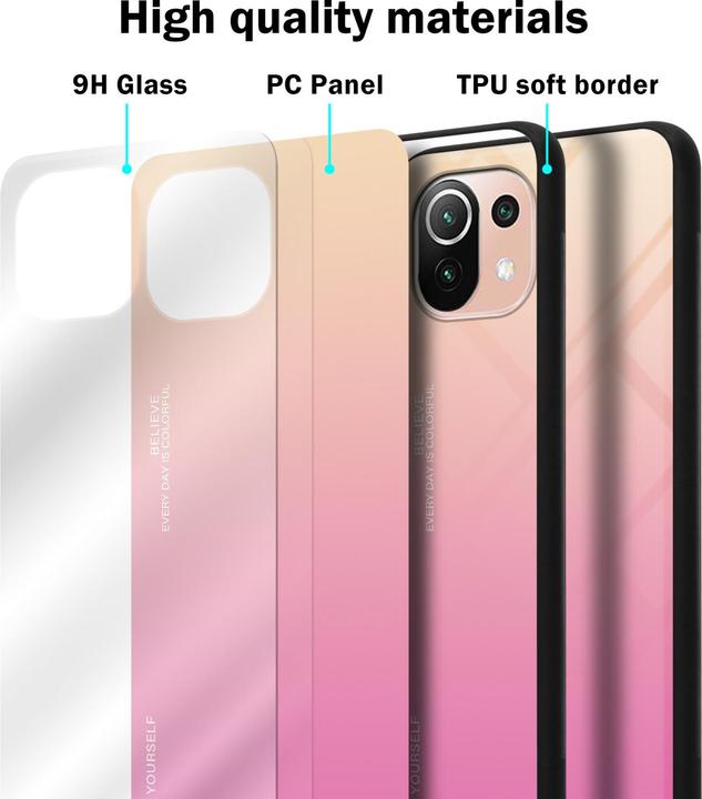 Produktbild Cadorabo TPU 2 Farben Glas Hülle (Xiaomi Mi 11 Lite, Xiaomi Mi 11 Lite 5G)