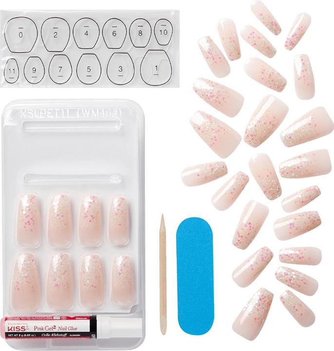 Produktbild KISS Classy Nails - Scrunchie (Nagelstyling Set, Kunstnägel, Beige, Pink)