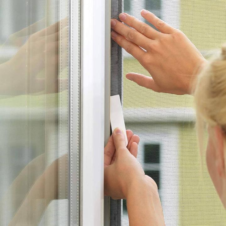 Actual product image tesa STANDARD insect screen for windows, two-piece, with Velcro tape, without drilling (65 x 220 cm)