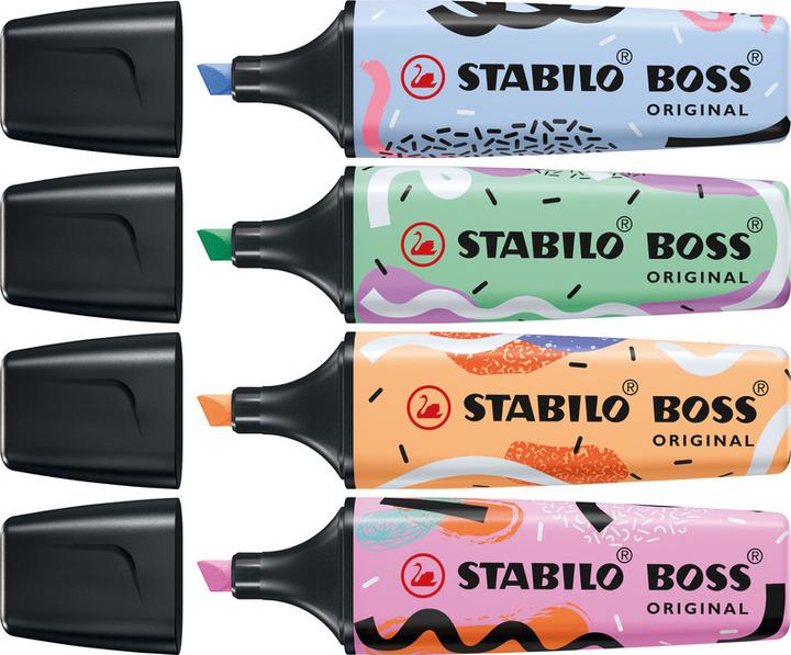 Produktbild STABILO Boss By Ju 30er Display (Wolkenblau, Purpurrot, Minze, Pfirsich, 5 mm, 30 x)