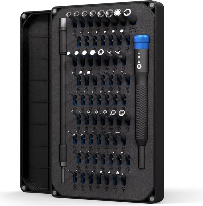 Produktbild iFixit Mako Precision Bit Set (1, 2, T TR 10, TR6, TR8, T TR 15, T TR 20, TR7, T TR 25, TR9, J 00, Y0, J 000, J 1, 1mm, J 0, PH0000, Y 00, Y 000, P6, Y 1, 0.7 mm, 4 mm, 2 mm, PH1, 5 mm, PH2, 4.5 mm, 1.3 mm, T3, 0.9 mm, 3.5 mm, T2, PH00, T5, P2, T4, 2.5 mm, 5.5 mm, PH0, 3 mm, P5, 1.5mm)