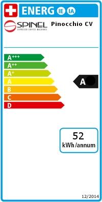 Energy Label Spinel Pinocchio XL Inox Metered (Volumetrica) (dual circuit) (E.S.E.)