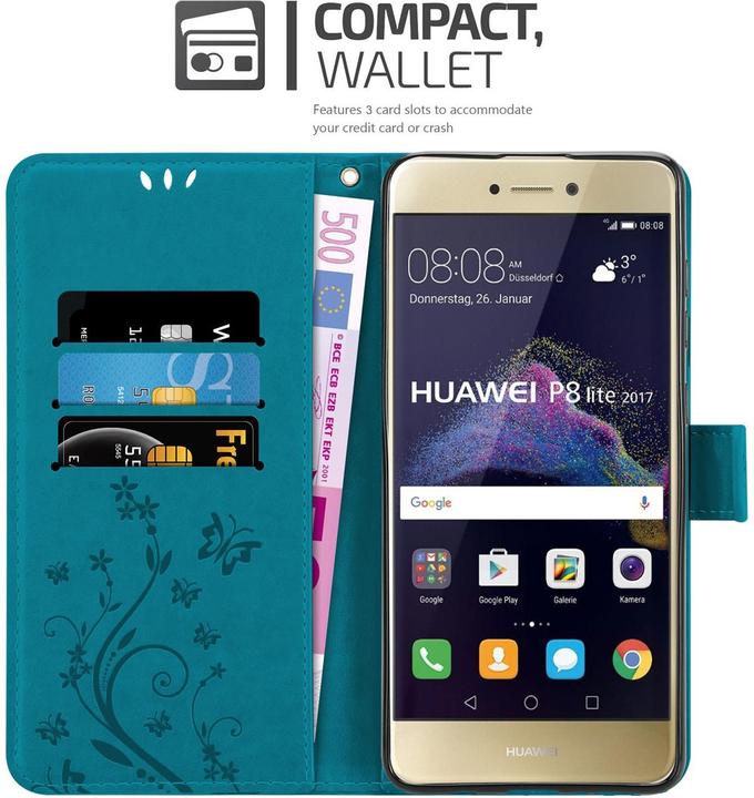 Actual product image Cadorabo Flower Book Cover (Huawei P8 Lite (2017))