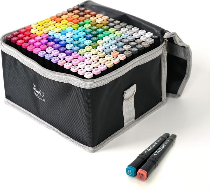 Image du produit Hermex Set de 168 feutres à double pointe Dual Marker Feutres double face Twin Marker (Multicolore, 6 mm, 168 x)