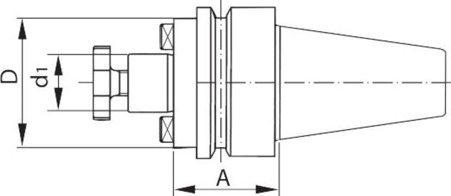 Actual product image Eroglu Cutter head holder with cooling channel bore, shape ADB BT 40 short