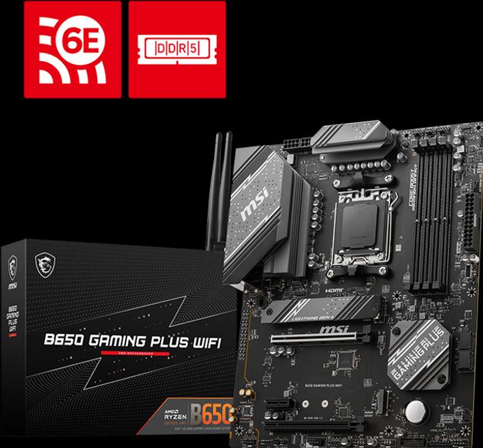Image du produit MSI B650 GAMING PLUS WIFI (AM5, AMD B650, ATX)