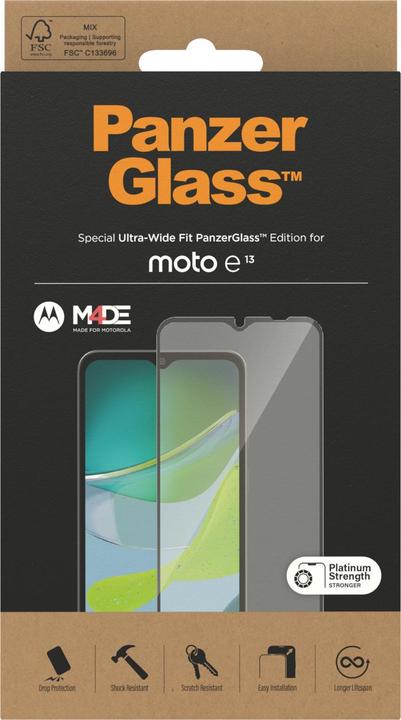 Immagine prodotto PanzerGlass Vestibilità ultra-ampia (1 Pezzo/i, Motorola Moto E13)