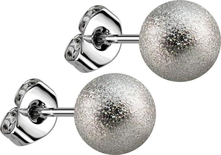 Produktbild Star Piercing Ohrstecker mit Kugel silber gesprenkelt (Chirurgenstahl 316L, ohne Messing)