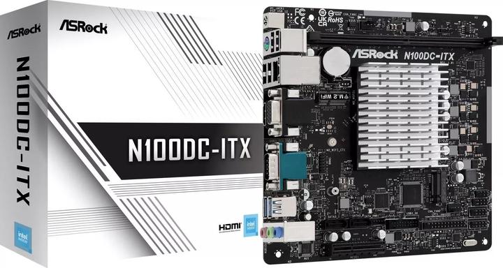 Immagine prodotto AsRock N100DC-ITX (NA (CPU integrata), SoC Intel, Mini-ITX)