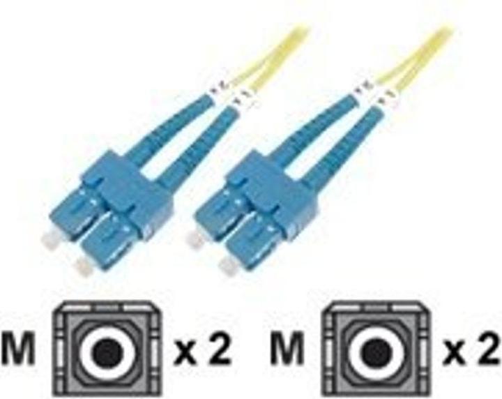 Produktbild Digitus LWL Patchkabel SC/SC 09/125um 2m Singelmode Duplex Halogenfrei mit Messprotokoll gelb (CAT7, 2 m)