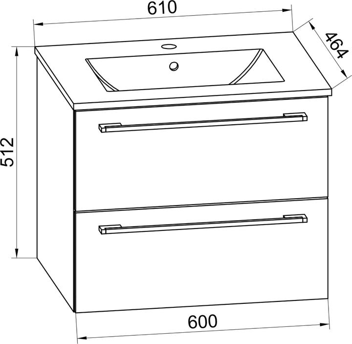 Immagine prodotto VCM Lavabo 2 pezzi Lavabo Badinos Cassetto