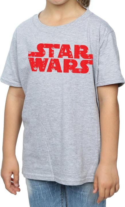 Actual product image Star Wars Girls Christmas Logo Cotton T-Shirt (128)