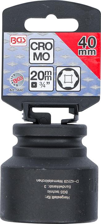 Produktbild BGS Kraft-Steckschlüssel-Einsatz Sechskant Antrieb Innenvierkant 20 mm (3/4") SW 40 mm (40 mm)