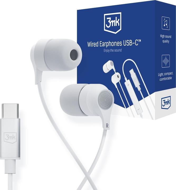 Image du produit 3MK Ecouteurs filaires USB-C (pas de réduction du bruit, Filaire)