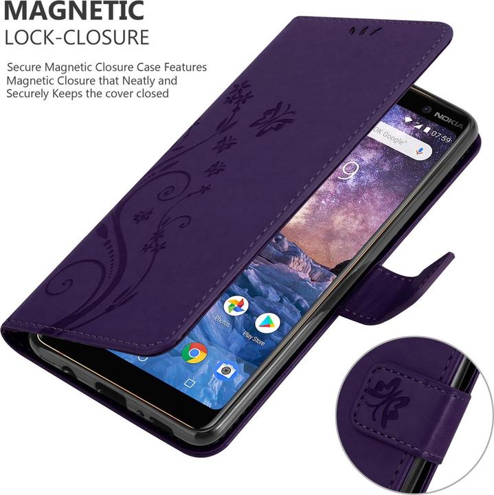 Image du produit Cadorabo Étui Flower Book pour Nokia 7 PLUS (Nokia 7 Plus)