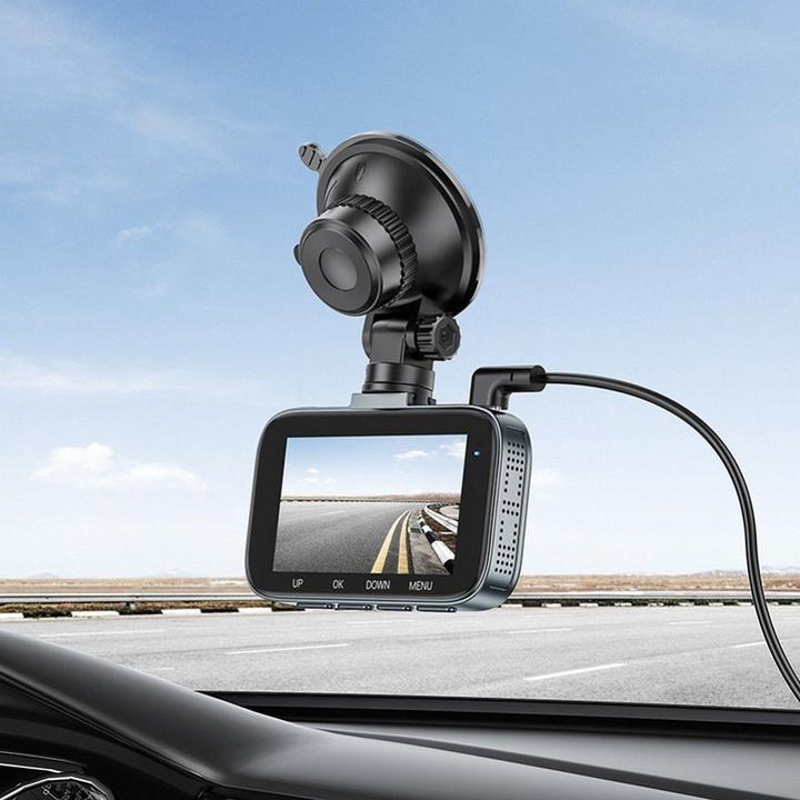 Produktbild Hoco Headphone with microphone car camera with screen 3" 1080P/30fps DV5 iron gray (Eingebautes Display, Eingebautes Mikrofon, Full HD)