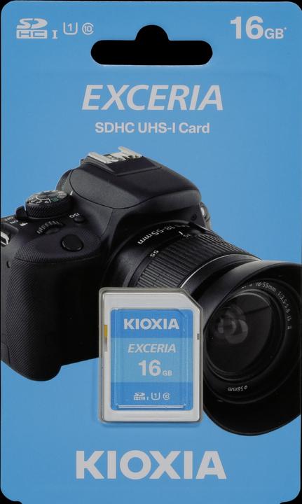 Actual product image Kioxia Exceria SDHC 16GB Class 10 UHS-1 (16 GB, SDHC, U1, UHS-I)