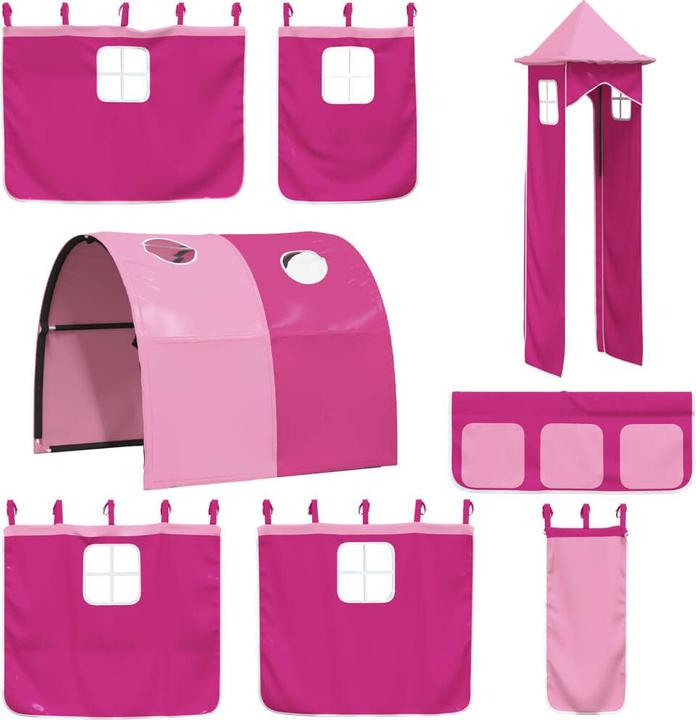 Immagine prodotto VidaXL Tende per letto a soppalco con tunnel e torre Rosa, colore