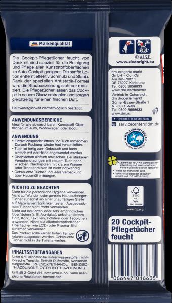 Image du produit dm Denkmit Lingettes humides pour l'entretien des voitures