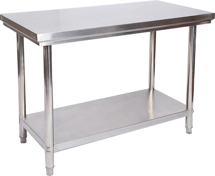 Wiltec Edelstahl Arbeitstisch Edelstahltisch mit Ablage für Gastro 120x60x85cm