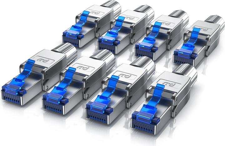 Produktbild Primewire 8x Netzwerkstecker feldkonfektionierbar RJ45 CAT 8, Steckverbinder CAT8 für LAN Kabel Netzwerkkabel (0.05 m)