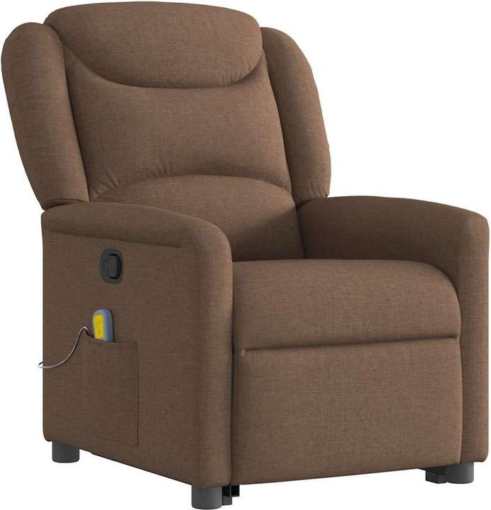 VidaXL Massagesessel mit Aufstehhilfe Braun Stoff